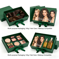 Boîtes à perruques en satin avec logo personnalisé, emballage cosmétique de luxe pour extensions de cheveux, boîtes de rangement personnalisées doublées de satin de soie