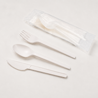 Ensemble de couverts écologiques en amidon de maïs CPLA, lourds et compostables (fourchette, couteau, cuillère) – Vente en gros en vrac