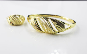 BMZ 2025 nouvelle mode meilleure qualité anneau bracelet ensemble 14K or ethnique mariage bracelet ensemble - Product Image 2