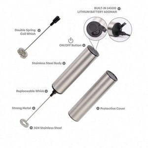 Handheld Whisk Rechargeable Milk Frother Milk Foam <b>Maker</b> with Sleeve Coffee Tool - Product Image 6