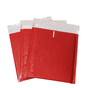 Enveloppe à bulles rouge compostable et biodégradable, sac d'expédition personnalisé, emballage postal imprimé sur mesure - Product Image 2