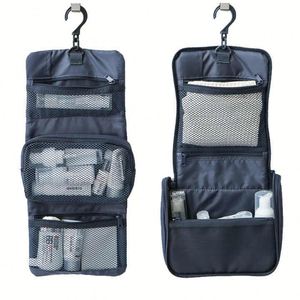 Sac de toilette pliable de grande capacité de style japonais pour les voyages en plein air, en polyester, avec pochette amovible, pour promotion - Product Image 1