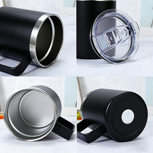 Gobelet isotherme personnalisé de 14 oz avec poignée, en acier inoxydable à double paroi, avec couvercle coulissant, <span class=keywords><strong>tasse</strong></span> à café portable pour le voyage, vente en gros - Product Image 4