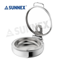 Ensemble de buffet pour hôtel et restaurant, grand réchaud de table en acier inoxydable poli miroir 6,8 L, durable et écologique, couleur argent