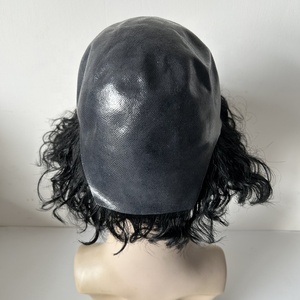 ขายส่งขนาด 12x14 นิ้ว # วิกผมชายแบบใสสีดำสนิท  ด้านหน้าเป็นลูกไม้โปร่งใส  รอบด้านเป็นโพลีสกิน  <span class=keywords><strong>ผม</strong></span>แท้บริสุทธิ์  สำหรับใช้ในชีวิตประจำวัน  แบบผมหยิก - Product Image 2