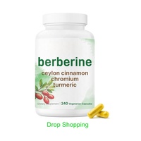 Capsules de berbérine de Ceylan avec complexe de cannelle et de chrome, complément alimentaire quotidien à base de plantes, directement de l'usine, pour dropshipping Shopify