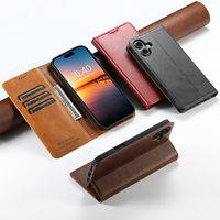 SUTENI untuk iPhone 18 Pro Max Casing Ponsel Tempat Kartu Magnet Penutup Lipat Dompet Kulit Imitasi 17 16 Plus 15 Pro 14 13 12