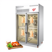 Armoire de conservation à double porte en acier inoxydable Séchage Poulet rôti Canard Séchage Réfrigérateur avec compresseur de marque