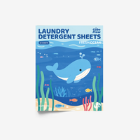 Usine FSC écologique 30 feuilles/60 CHARGE DEEL nettoyage feuille de détergent à lessive pour vêtements sans cruche en plastique détergent à lessive