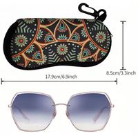 Pochette souple avec clip ceinture étui à lunettes ultra léger en néoprène avec fermeture éclair sac à lunettes imprimé pour étui à lunettes de voyage portable élégant