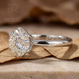 Bague de fiançailles en diamant de laboratoire VVS de luxe, certifiée IGI, diamant créé en laboratoire, argent 925, bague solitaire, bijoux personnalisés pour femmes - Product Image 2