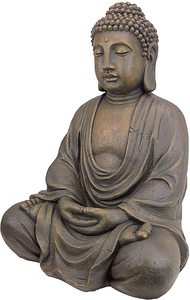 La Estatuilla de la resina de meditación Buda de la gran templo jardín estatua medio 66 cm Polyresin oscuro piedra - Product Image 6