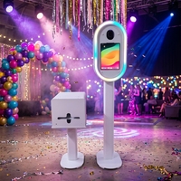 Photobooth ovale 2026 pour iPad, machine photo DSLR pour mariages et fêtes avec flight case aux États-Unis