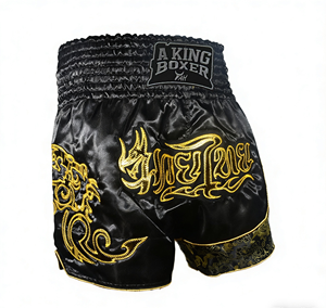 कस्टम लोगो यूनिसेक्स सैटिन मुय थाई बॉक्सिंग शॉर्ट्स के साथ सभी मौसमों में बच्चों की महिलाओं के लिए प्रशिक्षण शॉर्ट्स - Product Image 3