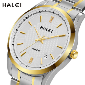 Montre à quartz pour homme HALEI, cadran rond, affichage analogique de la date, mouvement japonais, vente en gros - Product Image 3