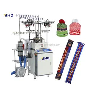 Seamless Hat Scarf Knitting Machine Double System fully jacquard