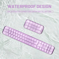Tapis de souris de jeu personnalisable en gel cristallin transparent résistant à l'eau avec repose-poignet, design patte de chat, feuille en PP pour la maison et le bureau
