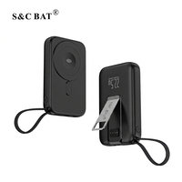 Batterie externe haute capacité portable 10000 mAh, chargeur sans fil magnétique, charge rapide, pliable