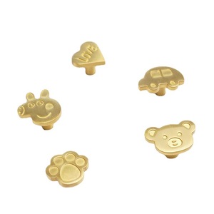 Brass Children's Room Cabinet Knobs Novelty Shape Single Hole Drawer Handles Durable Contemporary Design - Product Image 2