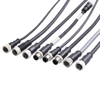 Conector de Cable Ethernet Industrial M12 M8, Resistente al Agua IP67, para Montaje en Placa, con Revestimiento de Latón Dorado, 60V 4A
