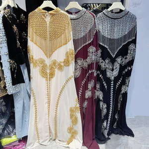 Abito da sera di lusso con perline e diamanti, Abaya modesta da donna musulmana, Vestito da banchetto mediorientale Dubai Nuovo 2026 <span class=keywords><strong>per</strong></span> donne musulmane - Product Image 6