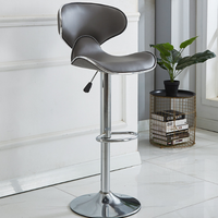 Tabouret de bar pivotant stable en cuir PU gris de luxe moderne, tabourets de comptoir de cuisine, chaise de salle à manger, chaises de bar hautes, restaurant, café