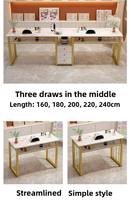 Ensemble moderne de table et de chaises de manucure en fer pour salons de manucure et bars à ongles - Options simple/double