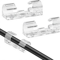 50 Pièces de Clips de Gestion de Câbles Autocollants de Petite Taille Transparentes pour TV PC Ordinateur Portable Câble Ethernet Maison Bureau