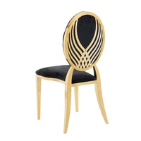 Luoweisen Luxuriöser Goldener Metall-Esszimmerstuhl mit Muschelrücken, Gepolstert, für Hochzeiten, Bankette und Events, für Hotel- und Restaurant-Einrichtungen