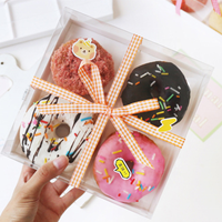 Boîte à donuts de haute qualité avec fenêtre, boîte d'emballage transparente en plastique pour desserts et donuts