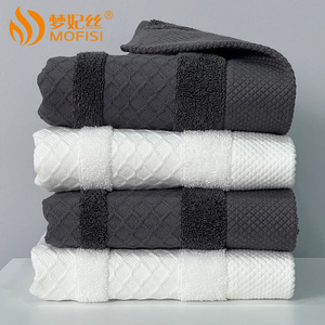 Bộ khăn tắm khách sạn cao cấp, chất lượng cao, 100% cotton, dệt jacquard, in logo, dùng cho phòng tắm và khăn mặt - Product Image 1