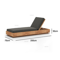 Chaise longue d'extérieur en teck pour piscine Meubles de chaise longue Bal Harbour
