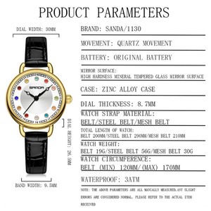 Reloj de Cuarzo Sanda 1130 para Mujer, Diseño Exclusivo y Elegante, Mini Reloj de Pulsera con Piedra de Nacimiento, Resistente al Agua, a la Moda - Product Image 5