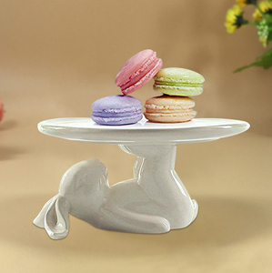 Decoraciones <span class=keywords><strong>de</strong></span> Cocina <span class=keywords><strong>de</strong></span> Conejito <span class=keywords><strong>de</strong></span> Pascua, Platos <span class=keywords><strong>de</strong></span> Cerámica Blancos, Soporte para Tartas para Postres y Galletas - Product Image 5