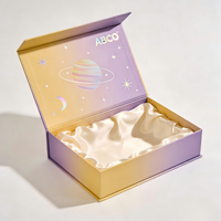 Boîte pliante magnétique en carton rigide noir de luxe de haute qualité pour cosmétiques, emballages cadeaux recyclables avec logo personnalisé
