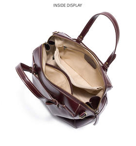 Vegetable <b>Tanned</b> <b>Leather</b> Square Zipper Closure Crossbody <b>Handbag</b> Top Layer Cowhide Large Tree for Vintage Fashion Casual - Product Image 4