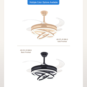 48 Inch Hiện Đại Đèn Chùm Thông Minh Trong Nhà Phòng Ngủ Chiếu Sáng Đèn Quạt Có Thể Thu Vào Từ Xa Dẫn Quạt Trần Với Ánh Sáng Cho Nhà - Product Image 2