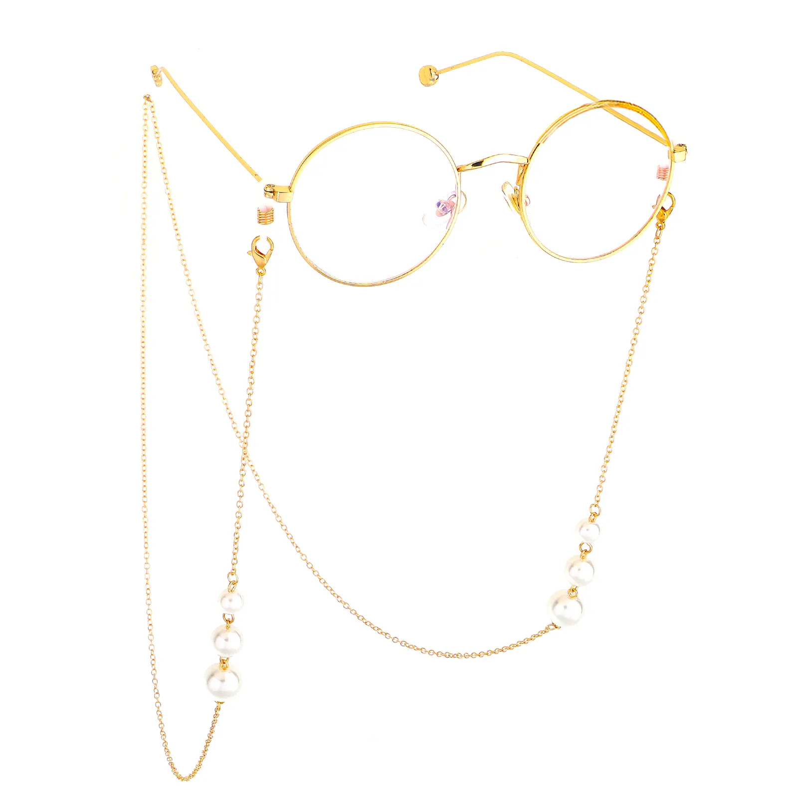 Superhot de gafas de plata de cadena de cuentas de oro gafas de sol titular de cuello para las mujeres adolescentes gafas retenedor