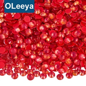 OLeeya Usine Vente en Gros Moka Opale Cristaux Ronds Verre Non Hotfix Strass Dos Plat Strass pour Accessoires de Vêtement - Product Image 1