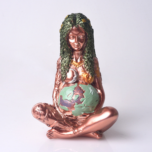 Commercio all'ingrosso spirituale di guarigione Reiki ornamenti di cristallo <span class=keywords><strong>verde</strong></span> Della Resina Madre della <span class=keywords><strong>Terra</strong></span> per la decorazione domestica - Product Image 4