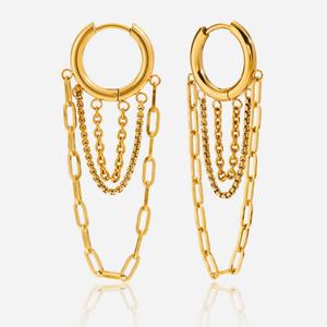 Boucles d'oreilles tendance 2025 en acier inoxydable anti-ternissement, bijoux pendantes pour femmes, style coréen - Product Image 6