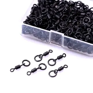 YONGMIAO Long Body Matt Black Carp Fishing Tackle Swivle Ajouter Ring Snaps & Swivels - Product Image 4