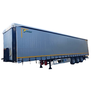 3轴货物拖车53英尺厢式箱帘侧卡车拖车厢式半挂车待售 - Product Image 1