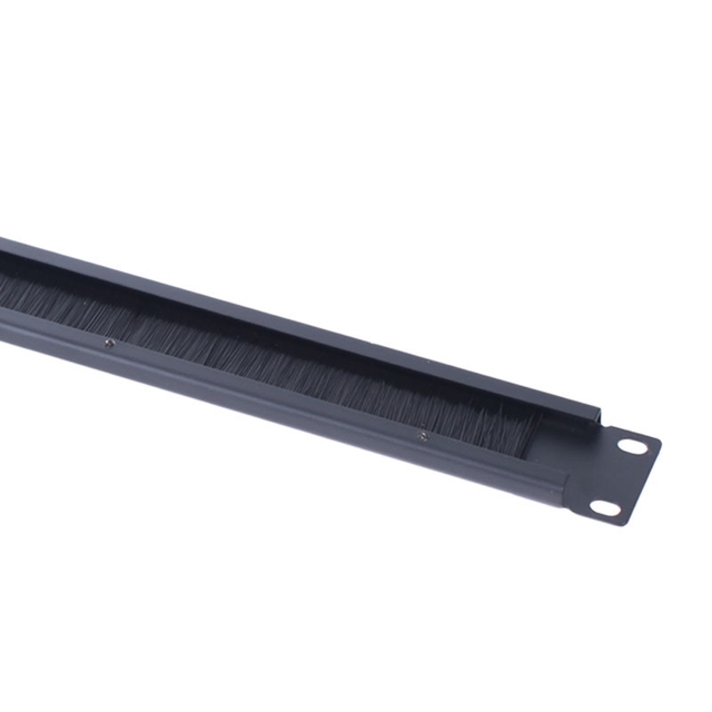 1U 19-Inch Brush Cable Management Panel - Horizontal/Vertical Cable Pass-Through for Server Rack Data Center & Network Cabinet