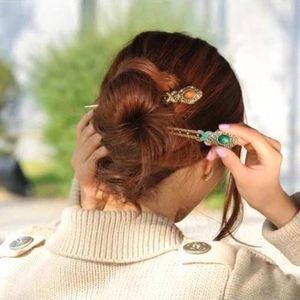 Vintage Rhinestone Jewelry <b>Hair</b> Sticks Crystal Stone Bun Metal Goth <b>Chopsticks</b> <b>Hair</b> Styling Traditional Gothic <b>Hair</b> <b>Chopsticks</b> - Product Image 4