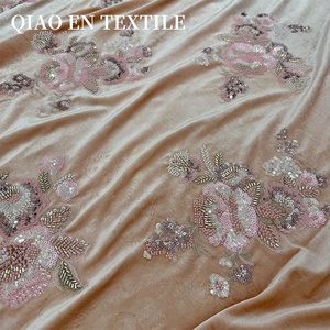Tela de Alta Gama para Vestidos y Cheongsams, con Bordado de Cuentas Tridimensional de Terciopelo, para Niñas y Niños - Product Image 2