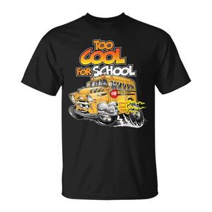 Too Cool For School Hot Rod School <b>Bus</b> T-Shirt Men's Black Large - Product Image 1