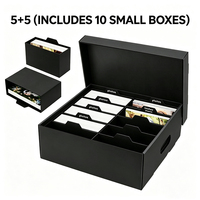 Boîte de rangement photo en carton ondulé noir personnalisée avec intercalaires à onglets pour photos, cartes postales, cartes, documents, organisateur pour la maison et le bureau
