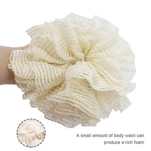 Éponge de douche exfoliante en <span class=keywords><strong>tissu</strong></span> de ramie 100% de qualité supérieure, vente en gros, vente chaude, boule de fleurs en maille de <span class=keywords><strong>chanvre</strong></span> - Product Image 2