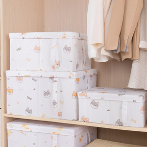 Clothing <b>Storage</b> <b>Box</b> Rectangle Foldable With Cartoon Pattern For Wardrobe Organizer - Product Image 1